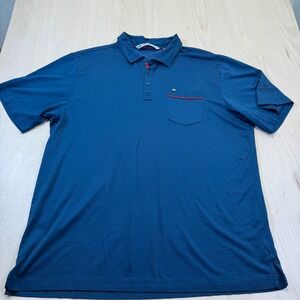 Travis Mathew Mens Blue Golf Polo Shirt Avery Ranch Golf Club Embroidered Size L